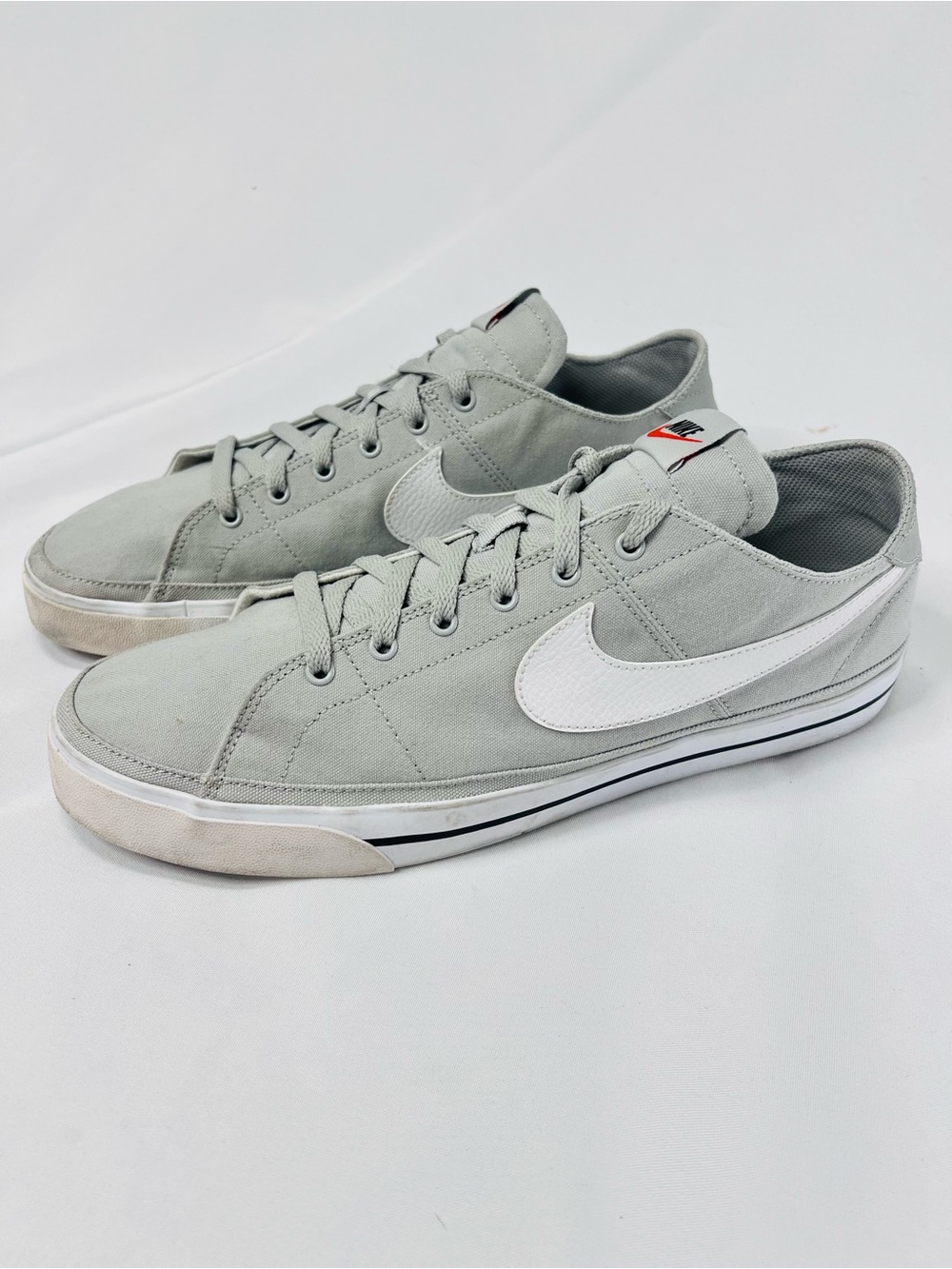 Nike Court Legacy Grey White Swoosh Mens Lace Up Sneakers Size 13 - Picture 3 of 8